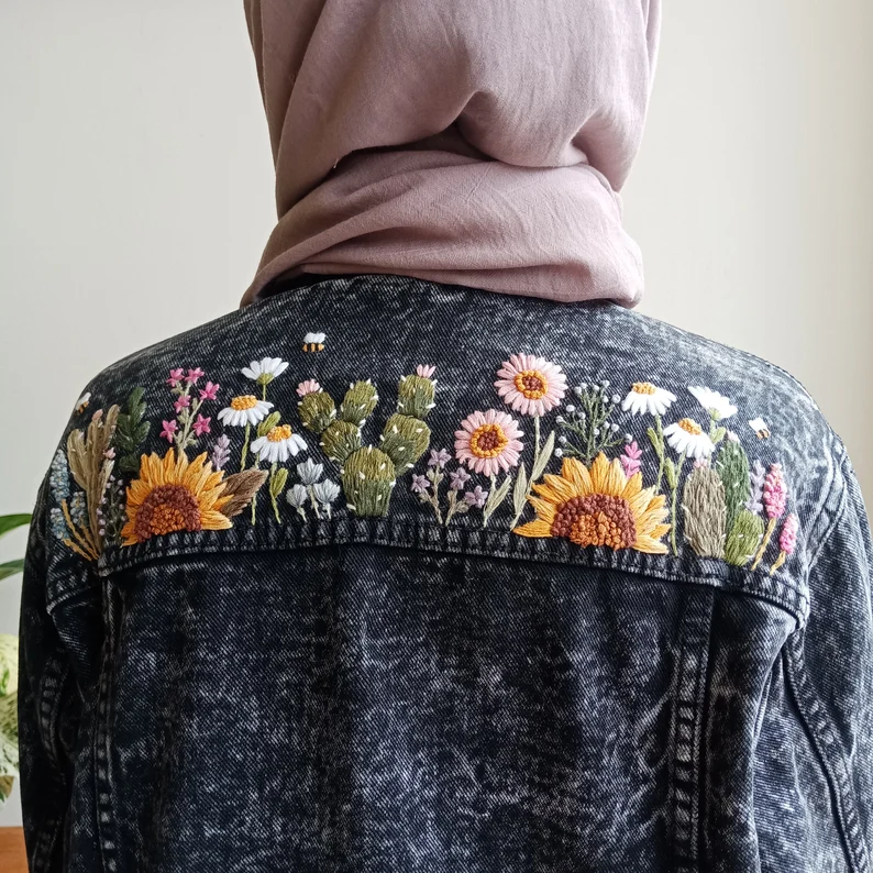 Veste en jean customisée